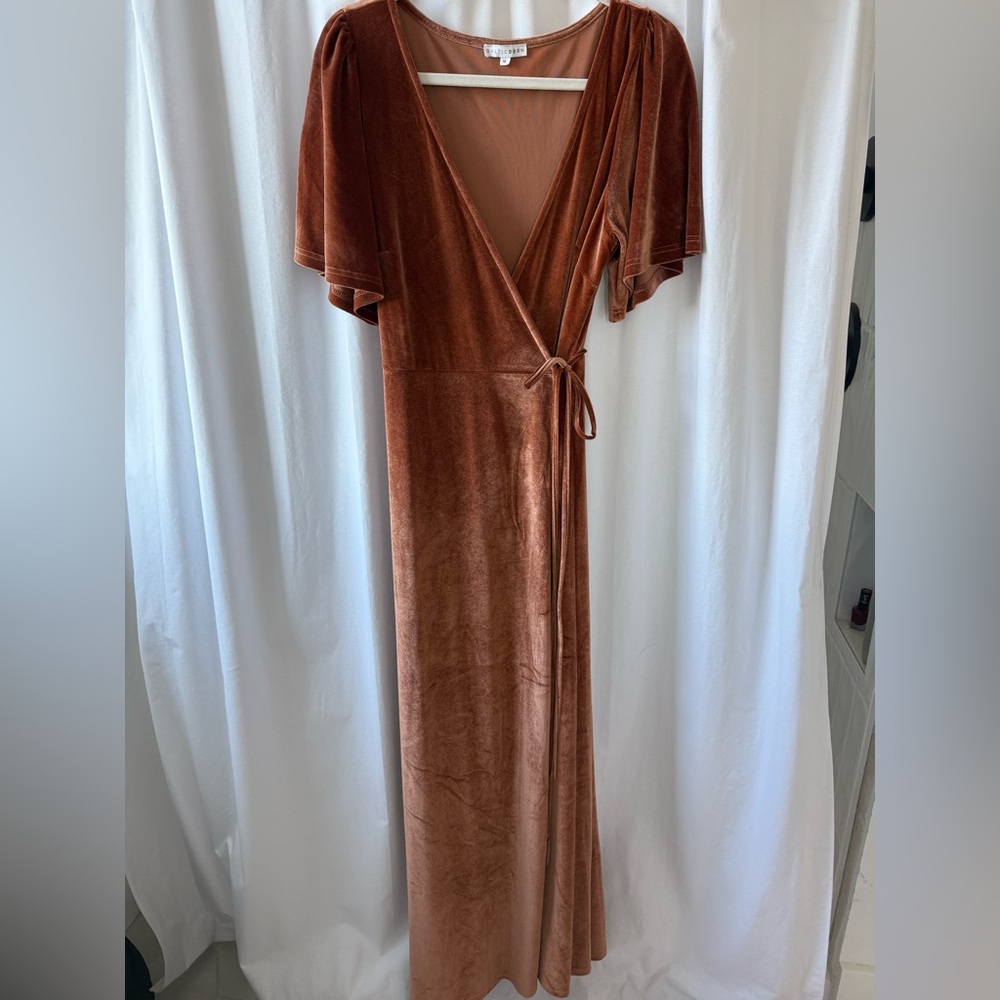 Baltic Born Rust Velvet Wrap Dress